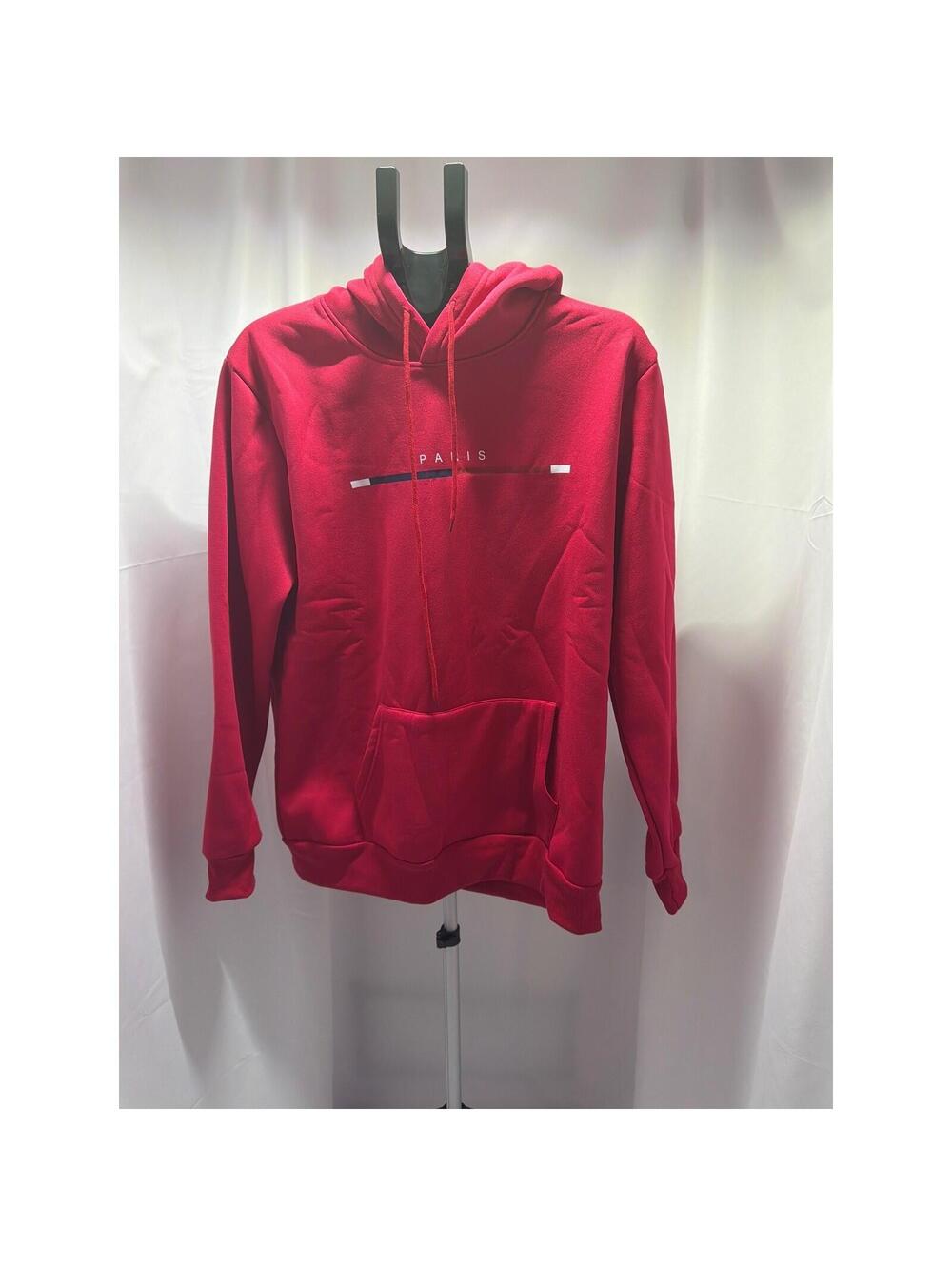 Unbranded Paris Graphic Hoodie Red Pullover Sweatshirt Mens Medium Streetwear